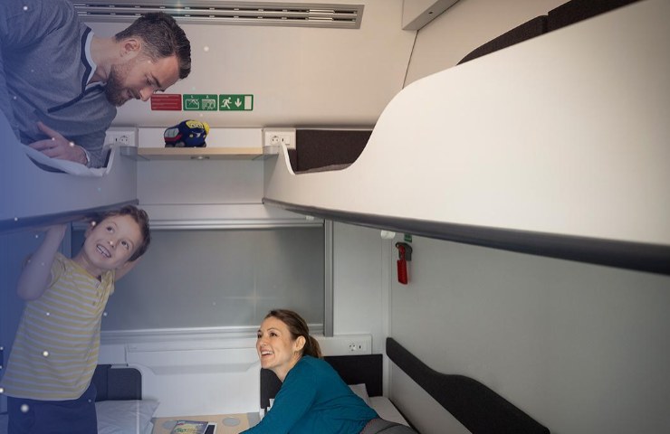 La cuccetta famiglia nel treno