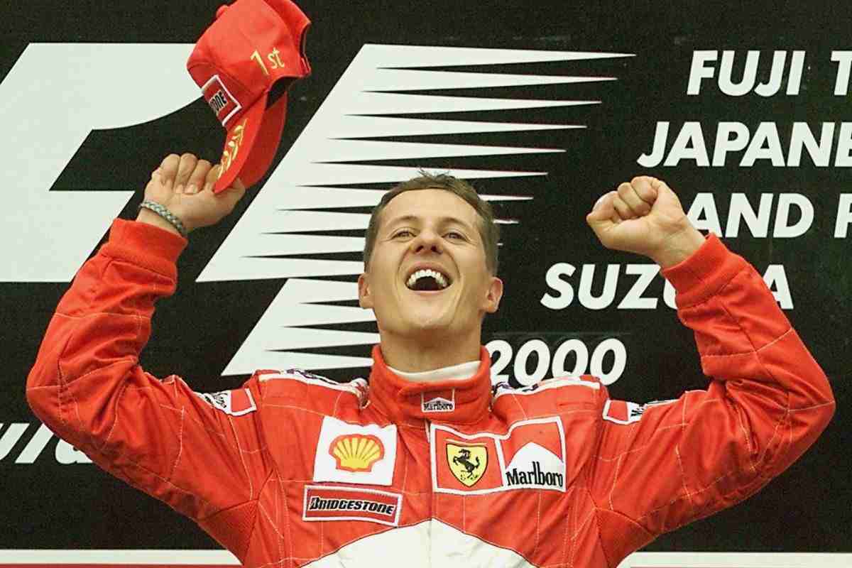 Schumacher esulta dopo una corsa vinta