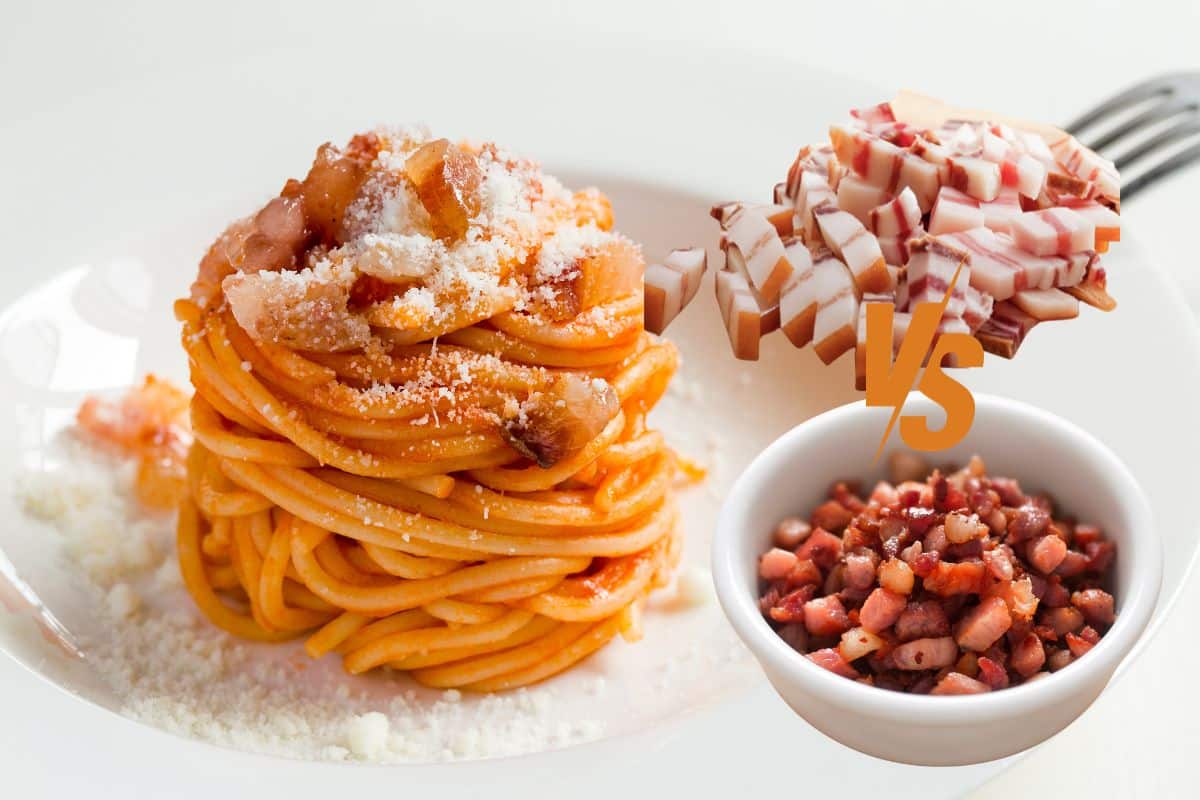 Amatriciana con guanciale e pancetta