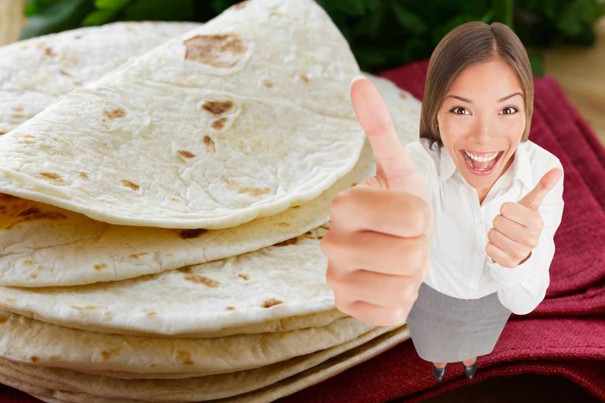 Tortillas disposte l'una sull'altra